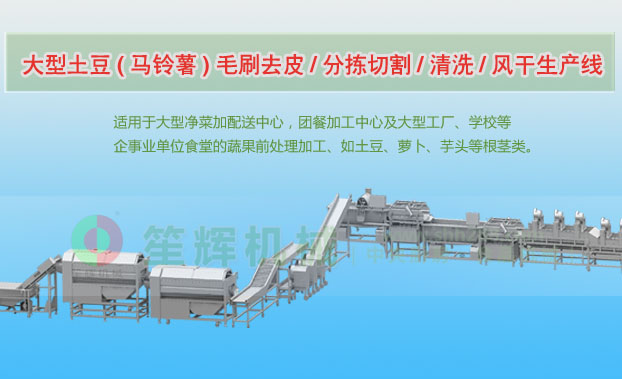 汾阳连续式土豆去皮清洗切割风干生产线